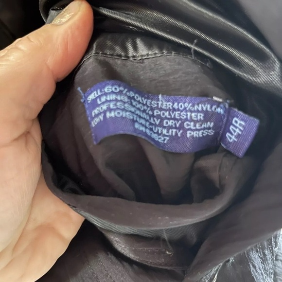 Blu Martini Blazer Jacket Mens Sz 44R /34R US Black Poly Nylon Pockets - Picture 3 of 9